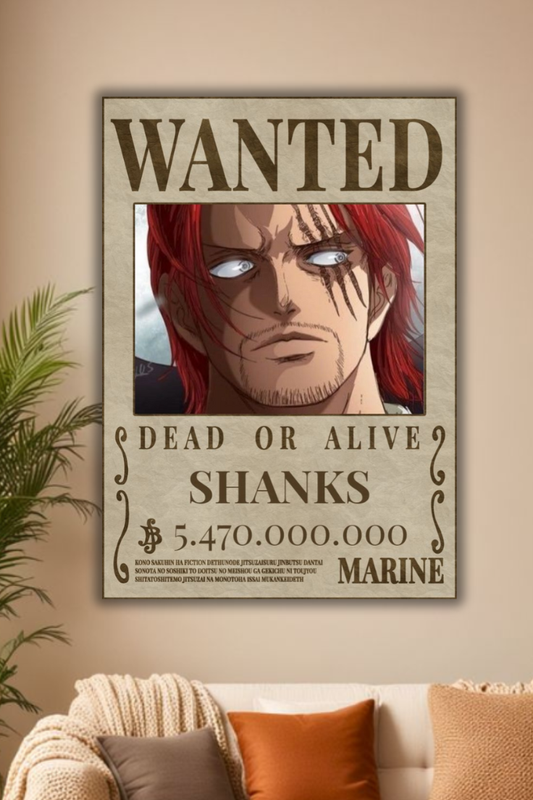 "Anime Wall Decor: shanks Wanted Bounty"