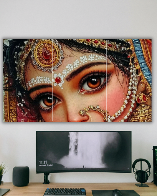 "Royal Grace – Ethnic radha Eyes Split Canvas poster