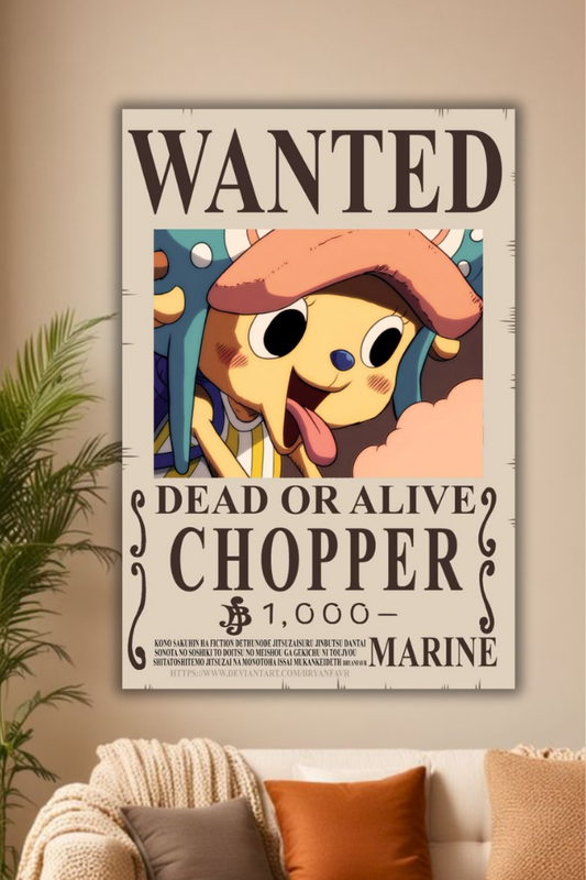 Chopper Wanted Sign – Anime Room poster"