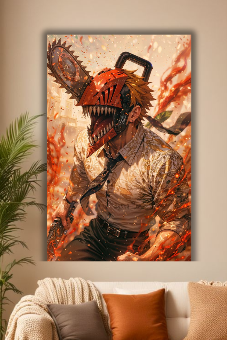 "Action Chainsaw Anime Wall poster
