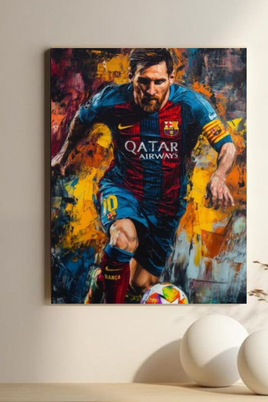 Messi || Dribble Motion Modern football Poster