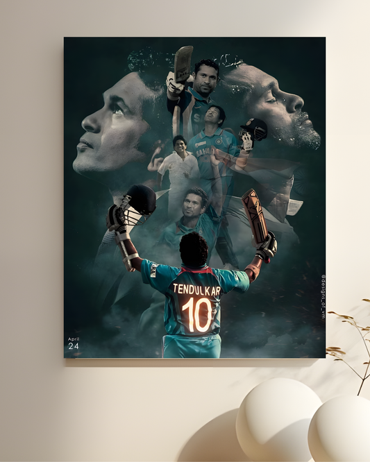 Sachin Tendulkar No. 10 Cricket Legend Poster