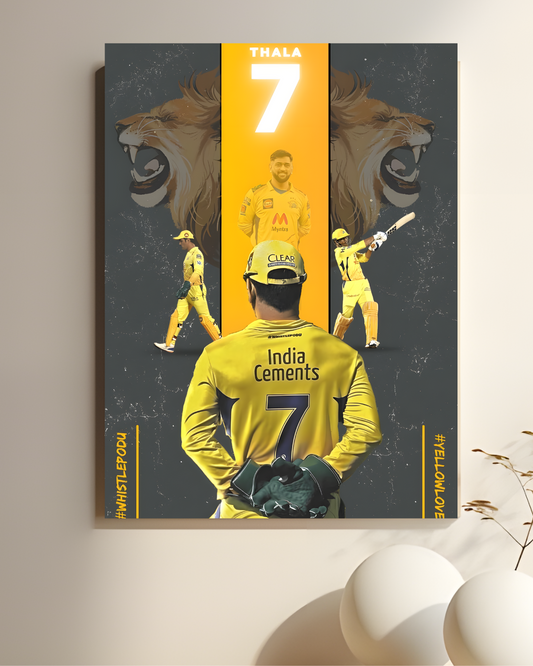 MS Dhoni Tribute Art  ||  The Lion's Legacy Cricket Poster